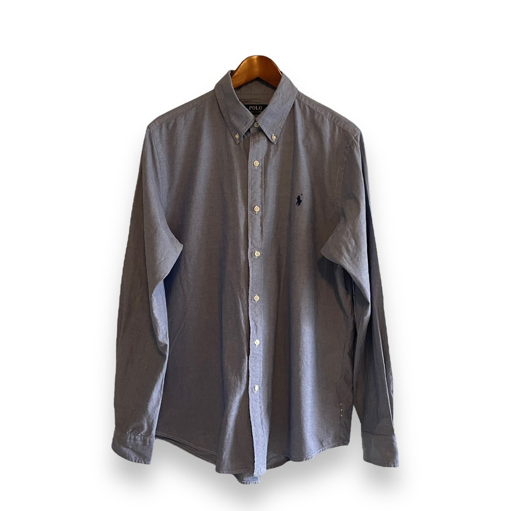 Polo Ralph Lauren Men's Classic Fit Stretch Oxford Shirt Blue Large Button Down
